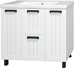 Misty Тумба с раковиной Спарта 100 белая – фотография-1